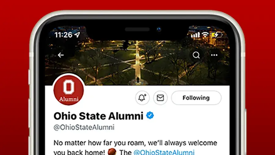 Mobile view of the Ohio State Alumni account on Twitter