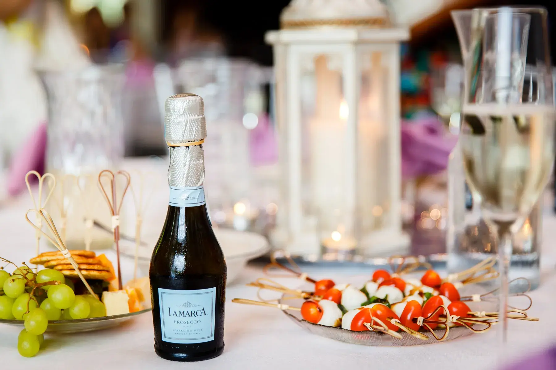 champagne on a wedding table