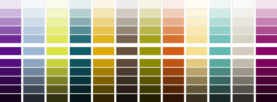 Secondary palette: tins and shades