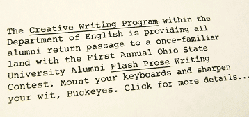 Alumni Flash Prose Writing Contest