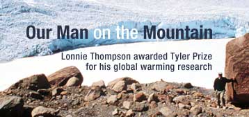Lonnie Thompson awarded Tyler Prize for his global warming research