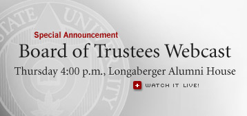 Thursday 4:00 p.m., Longaberger Alumni House. Watch it live!