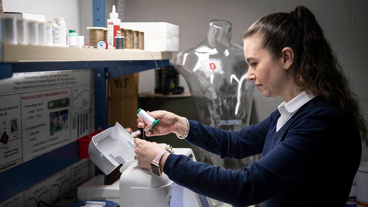 Asmina Kiorti working at machine