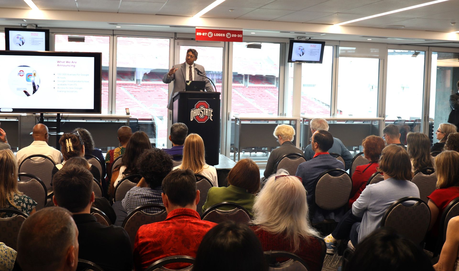 Ohio State Executive Vice President and Provost Ravi V. Bellamkonda spoke about the university's AI Fluency initiative.