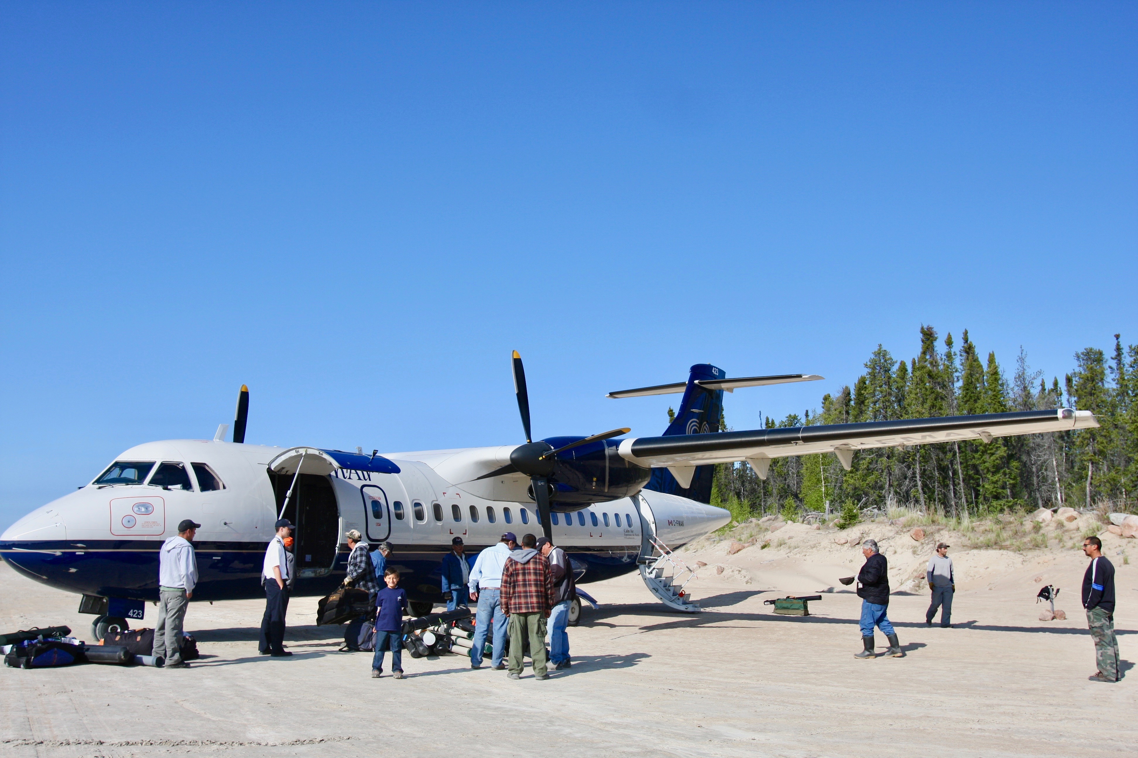 plane on air strip