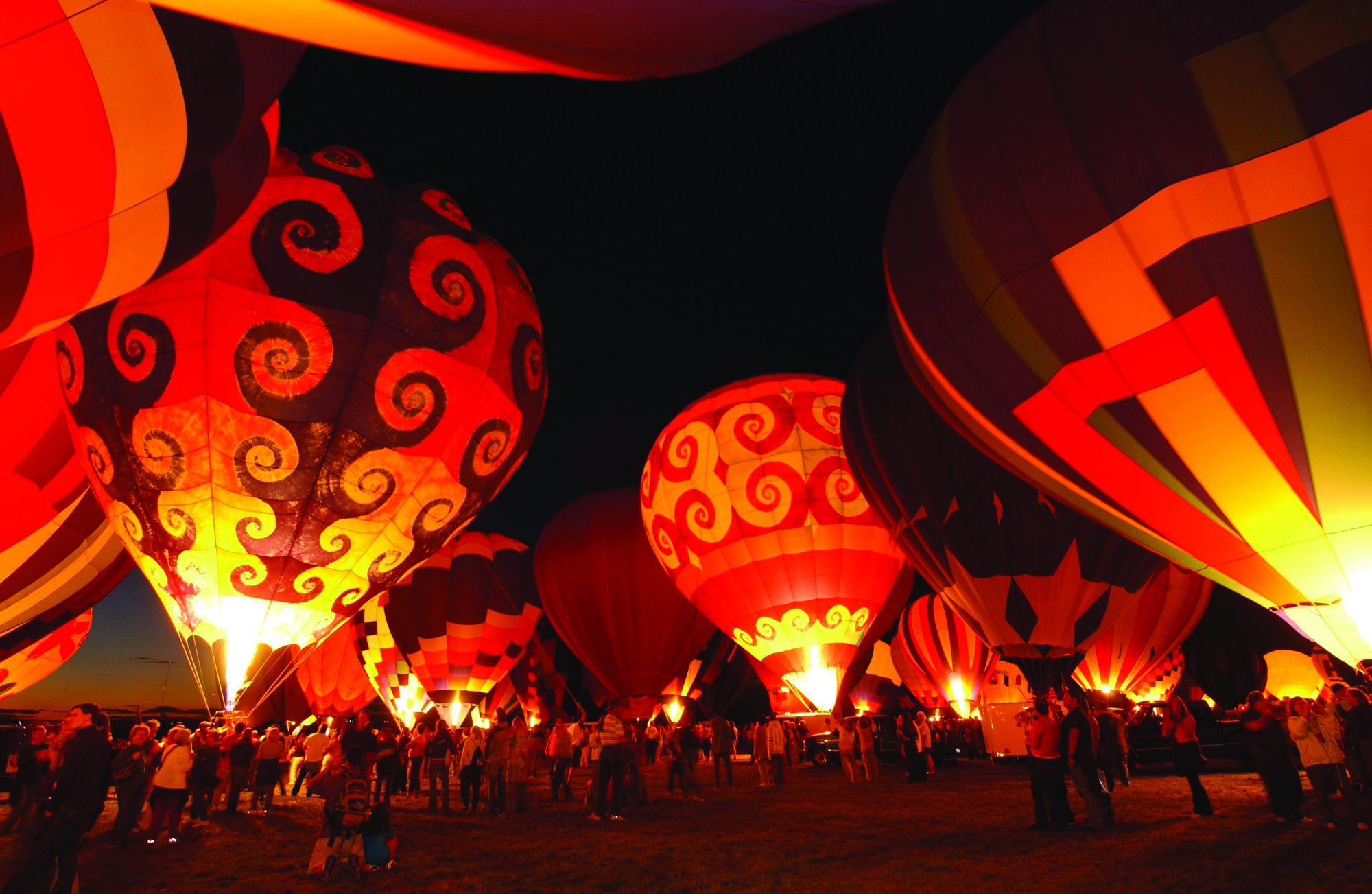 glowing hot air balloons