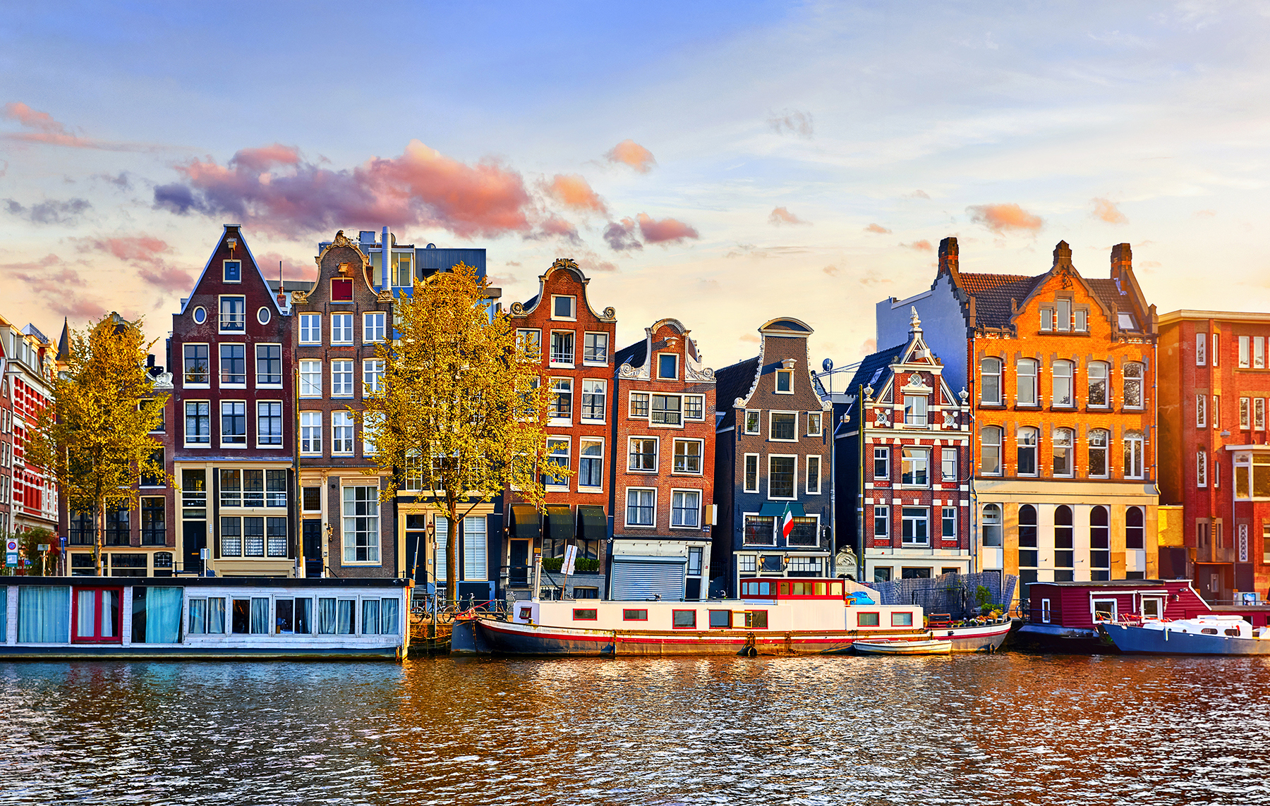 Stacked housing in Amsterdam on the canals