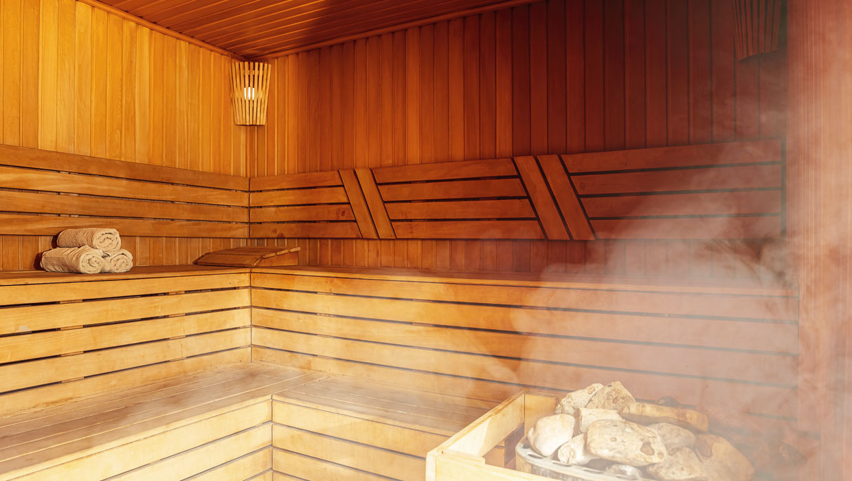 inside of a sauna