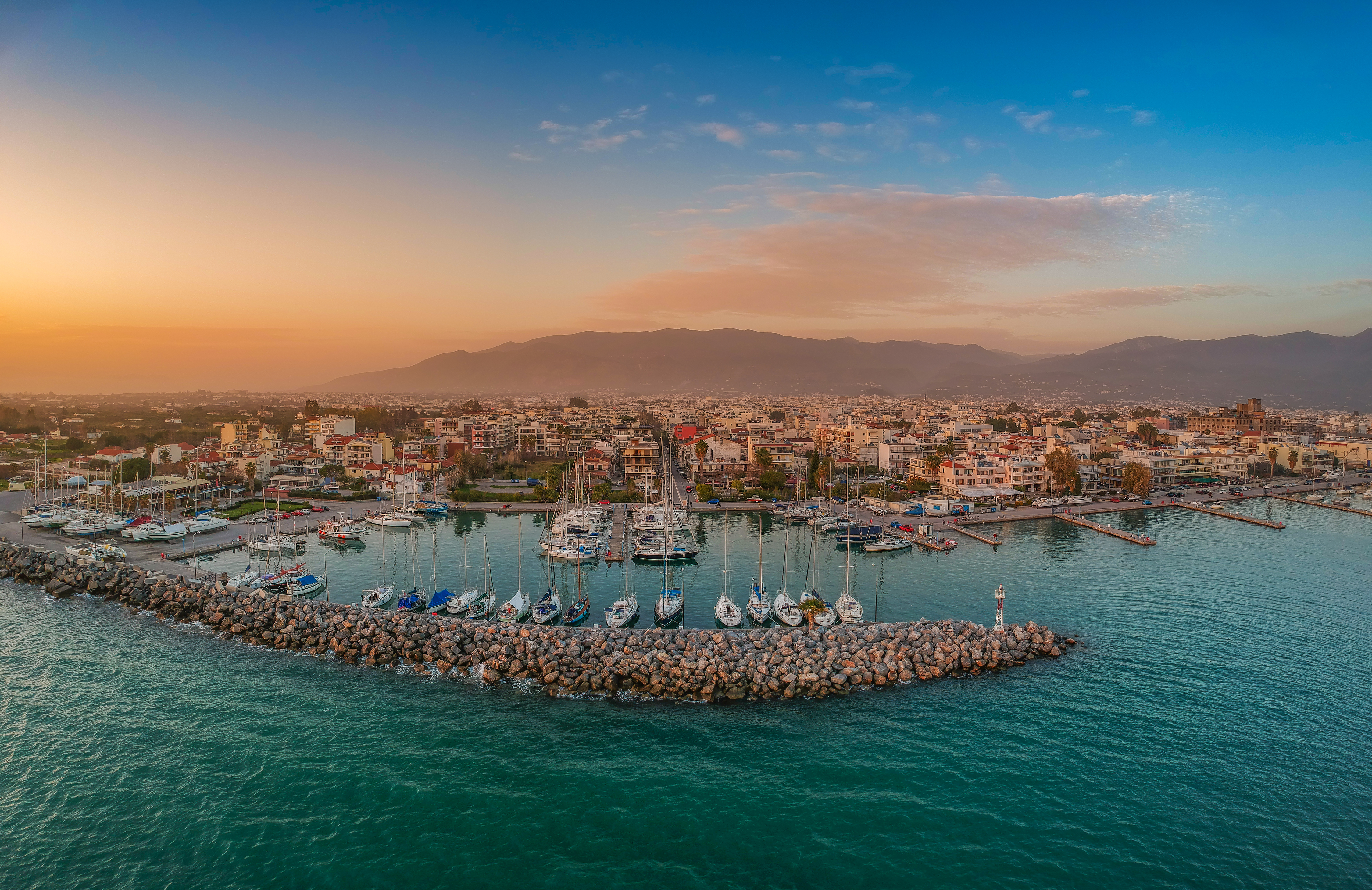 Arial view of Kalamata, Greece