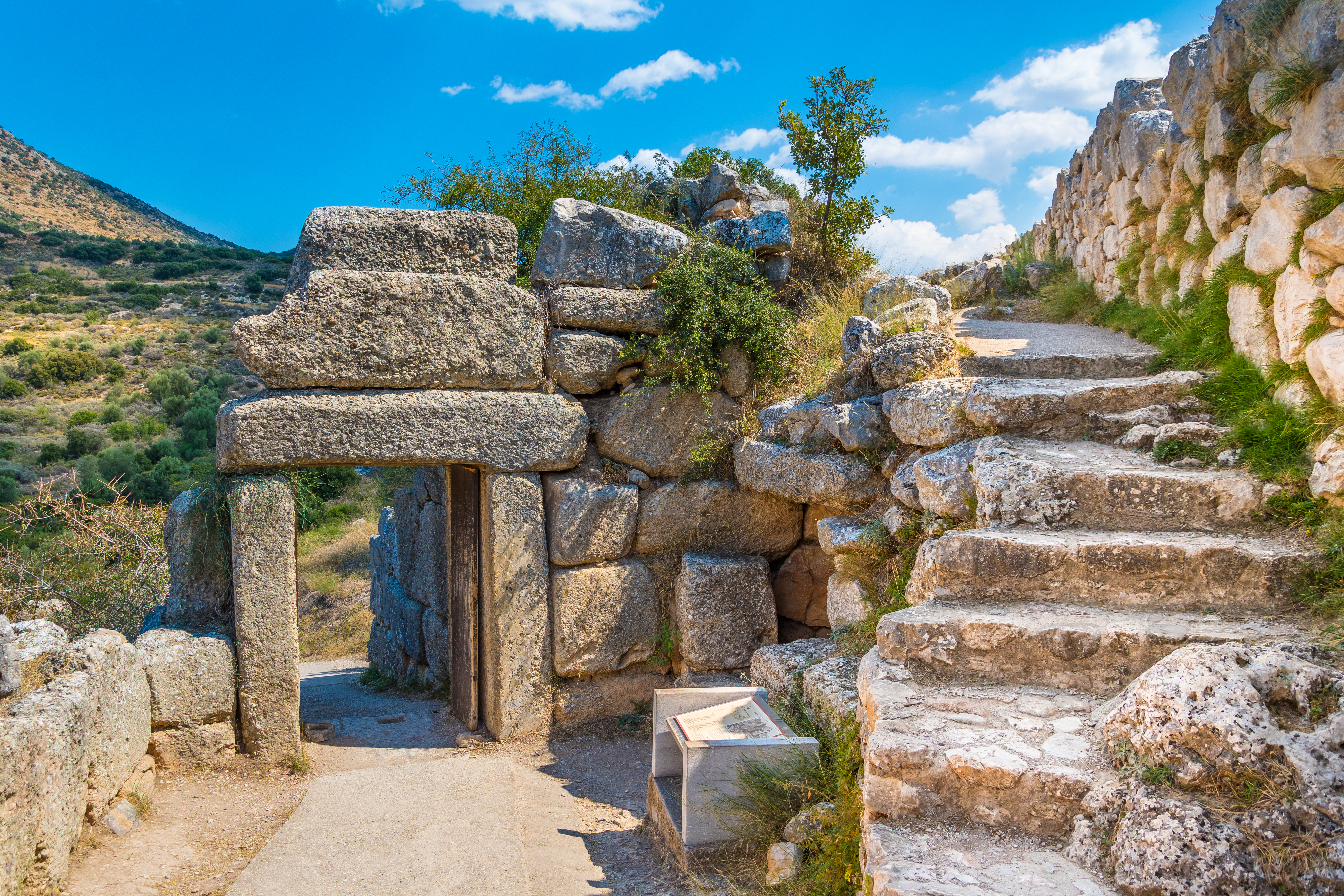 stone staircase in Mycenae, Greece