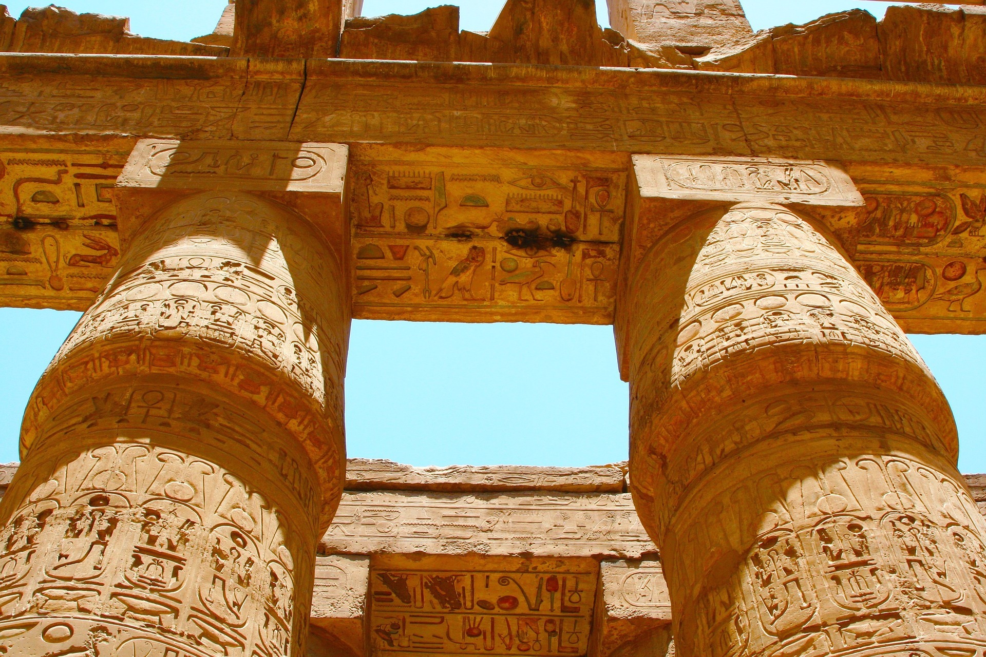Luxor temple hieroglyphics