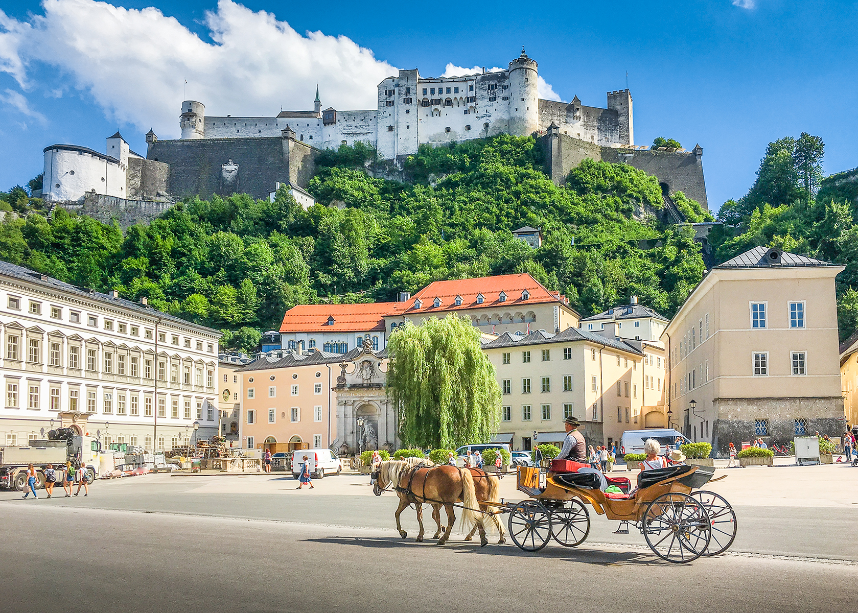 Horse and carriage in the streets of Salzburg