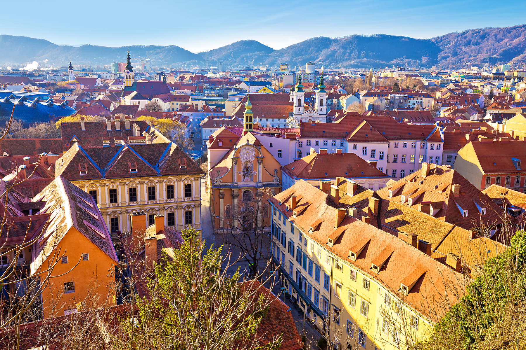 Arial view of Graz, Austria
