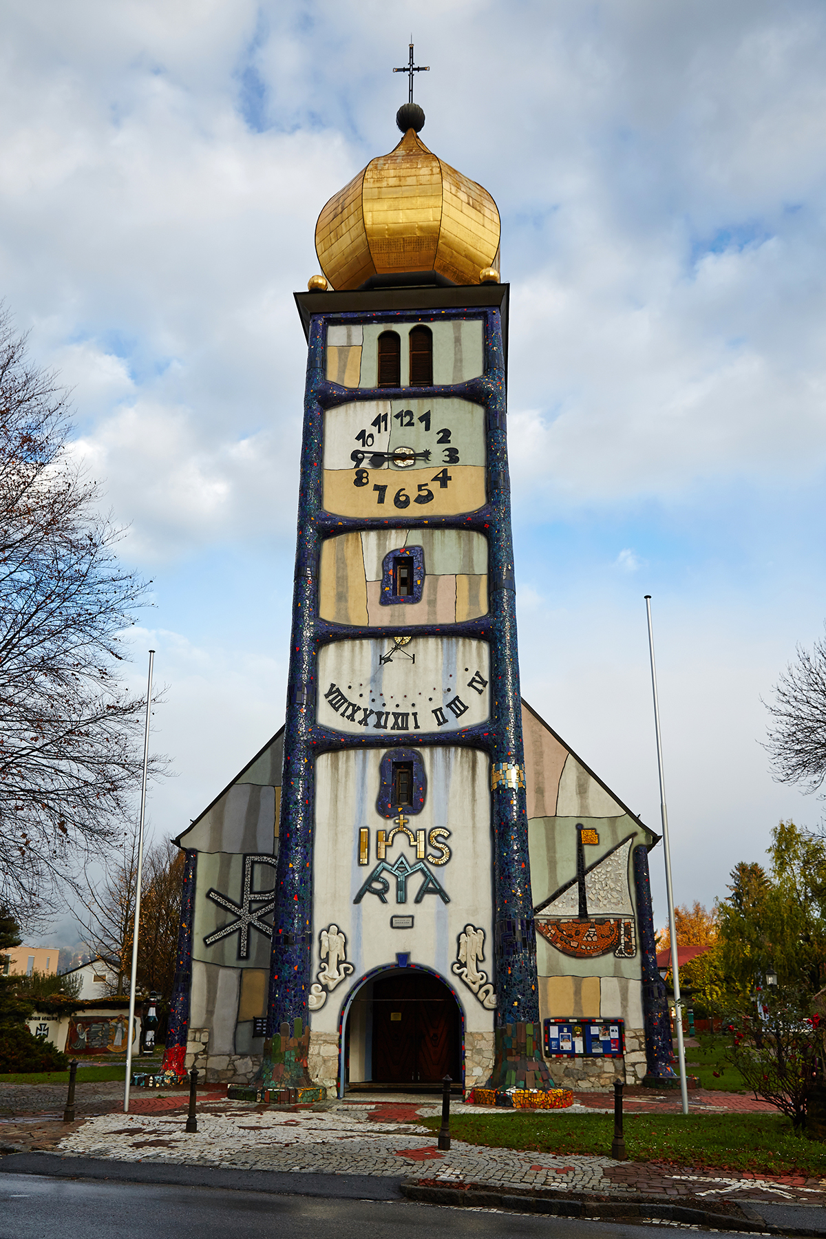 Clock tower in Barnbach, Austria