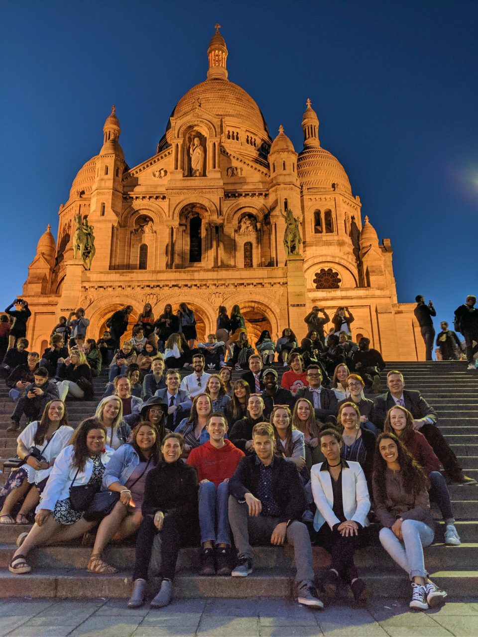 Students in front of Sacre Coeur in Paris