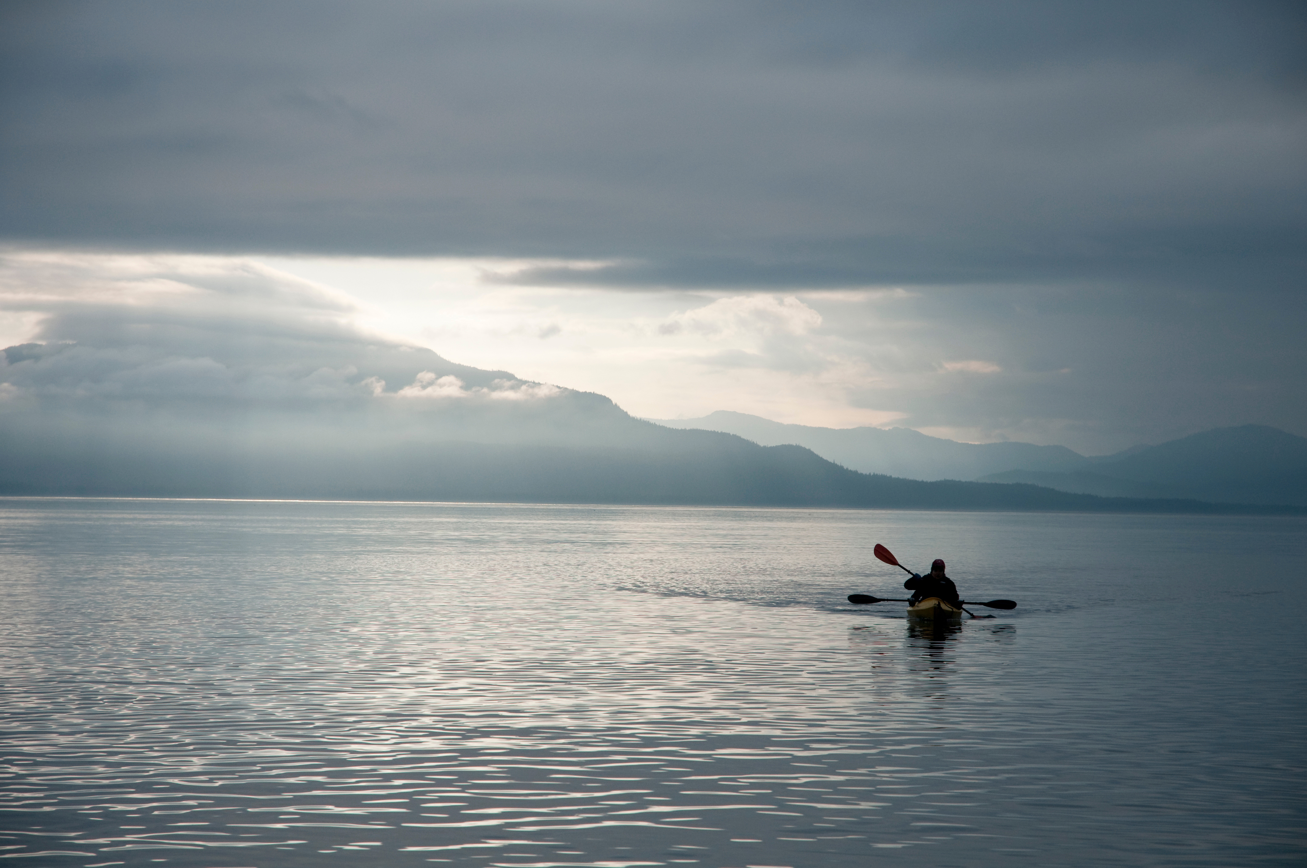 kayaking in the Alaskan waters