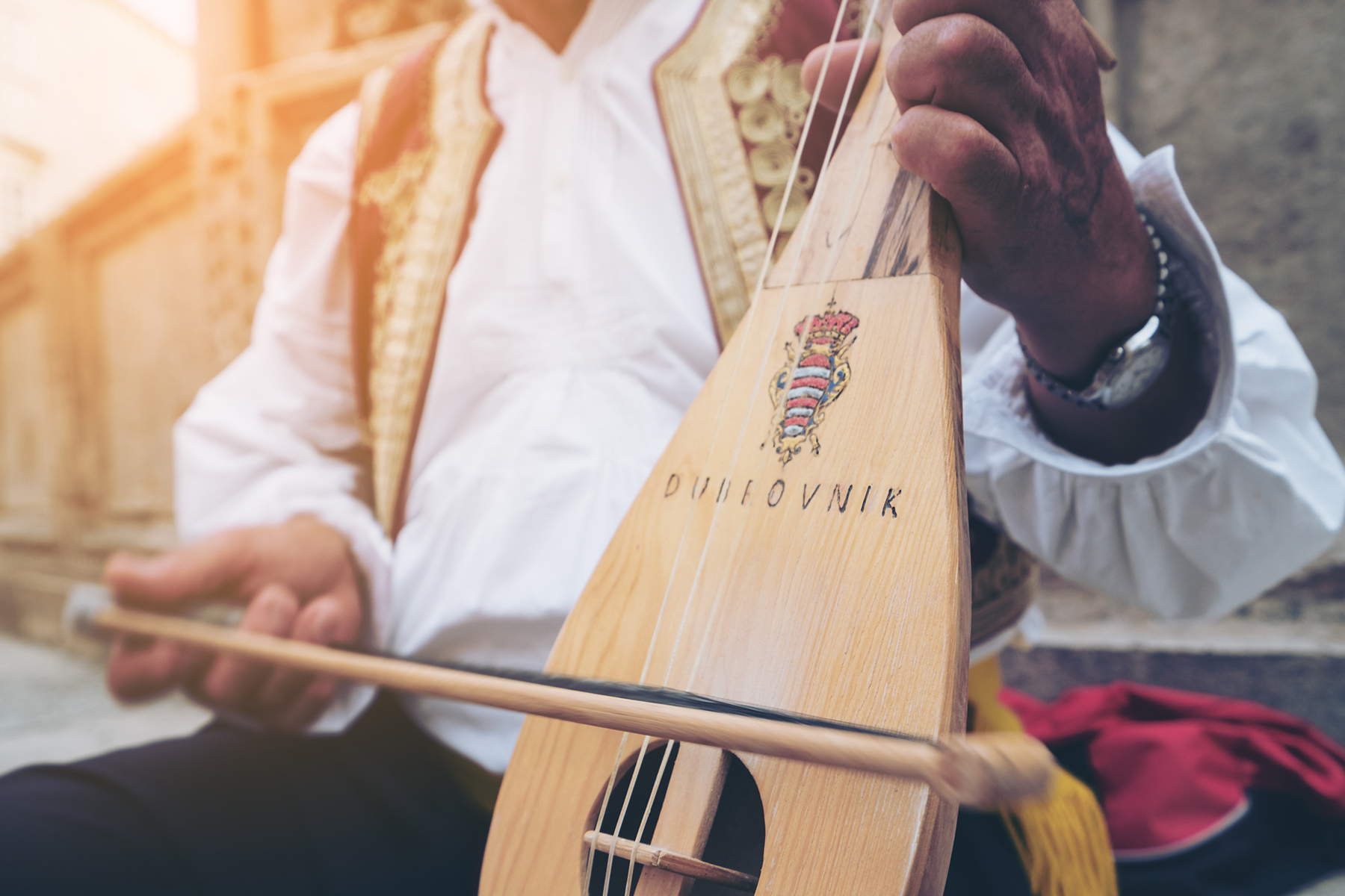 Man playing an instrument