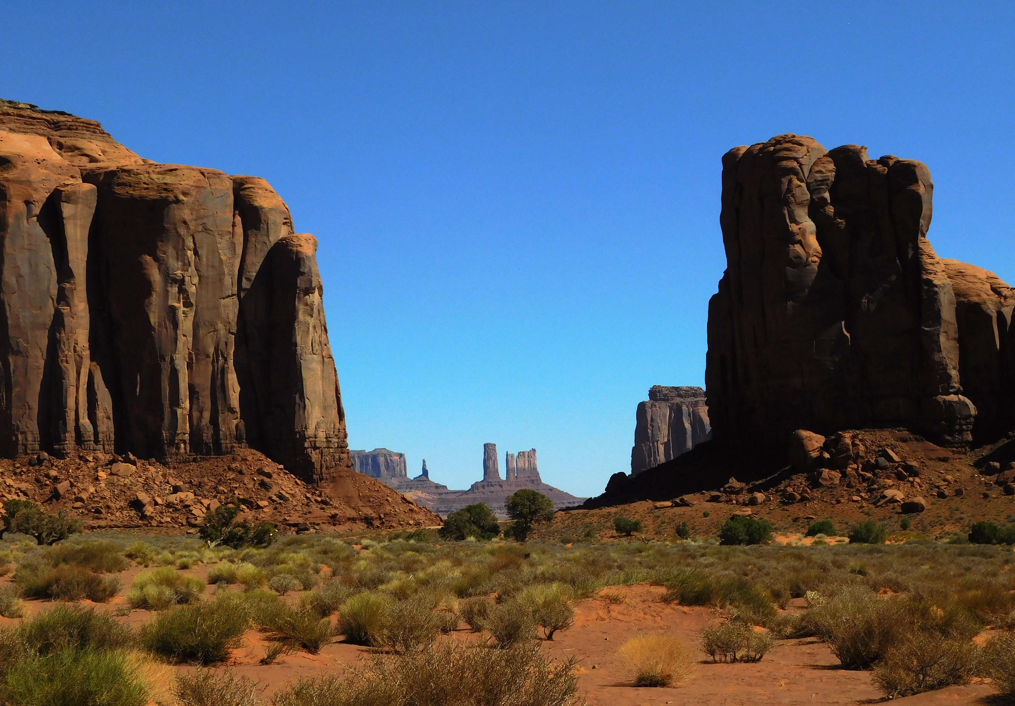 Large rock formations in the desert