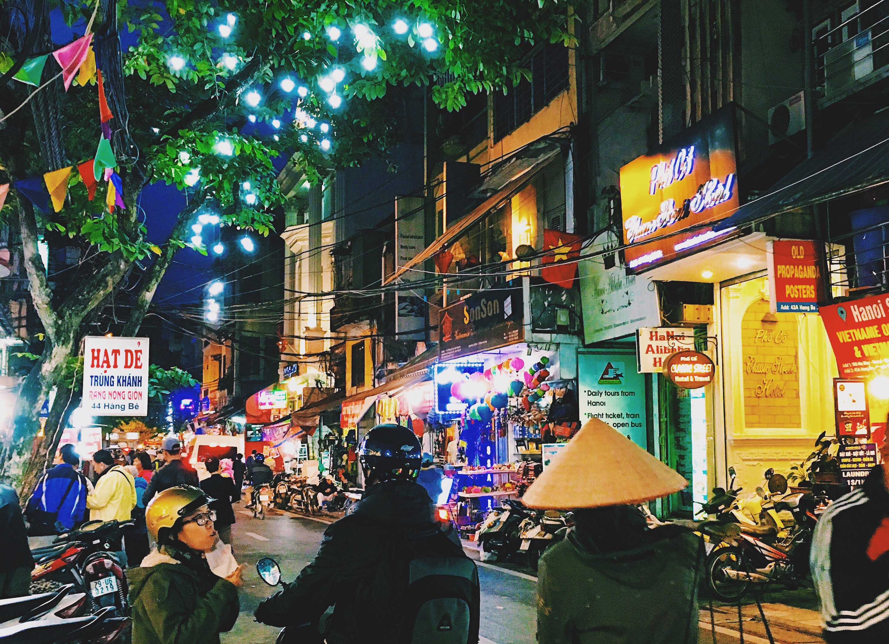 nightlife with busy streets