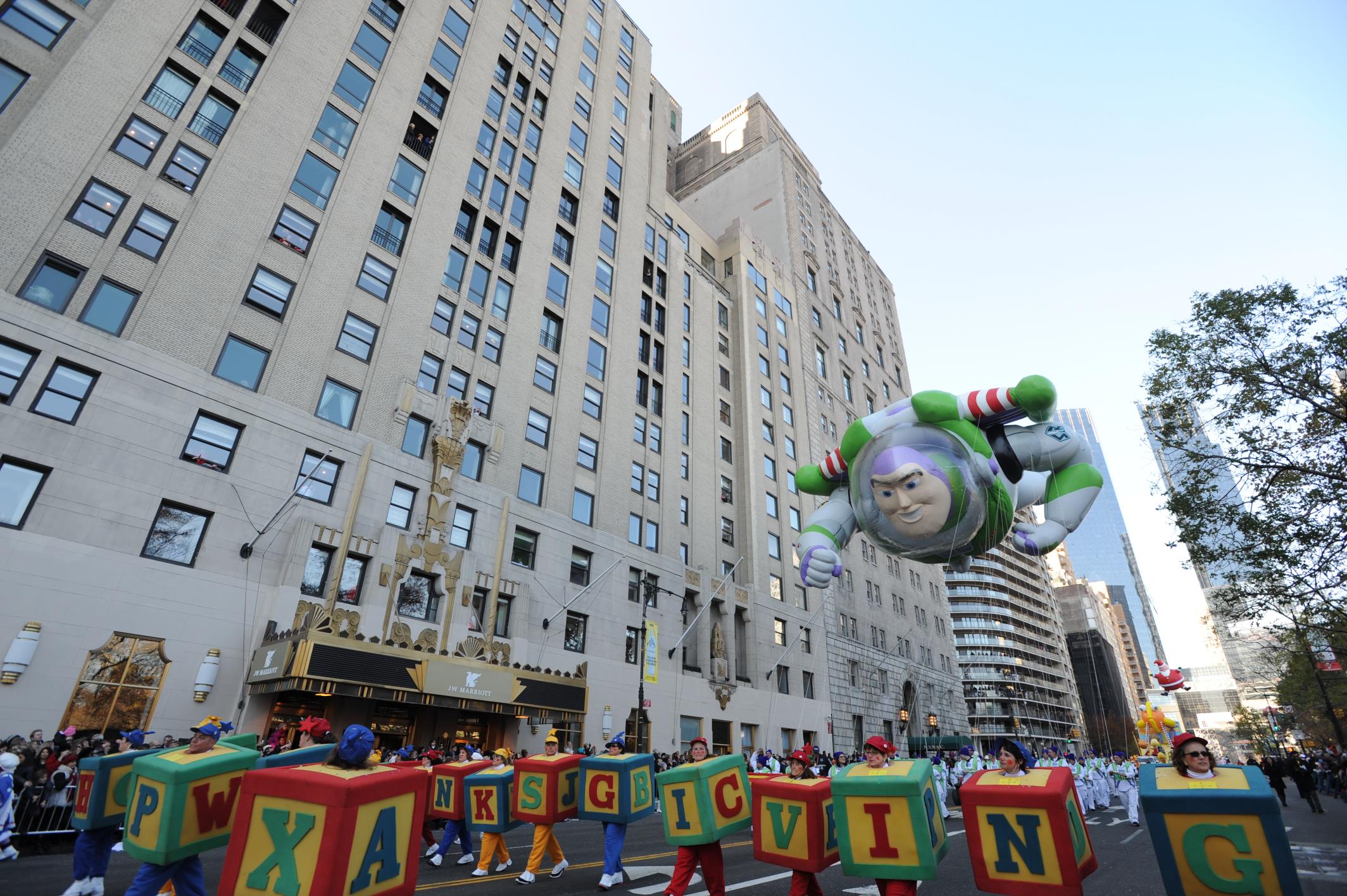 Buzz Lightyear balloon in the parade