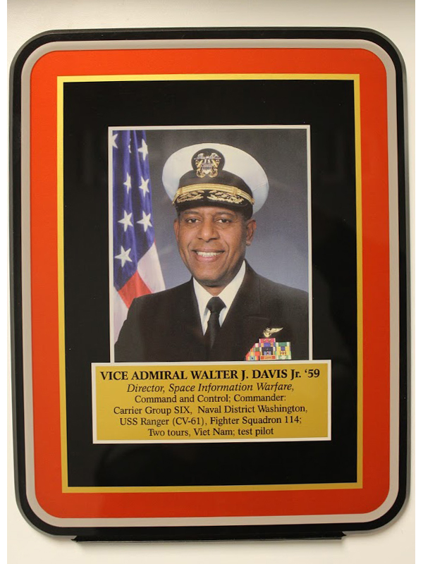 Plaque of Vice Admiral Walter J. Davis Jr. ’59