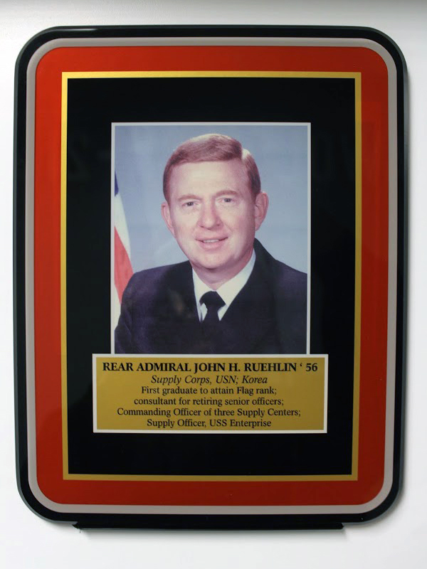 Plaque of Rear Admiral John A. Ruehlin ’56