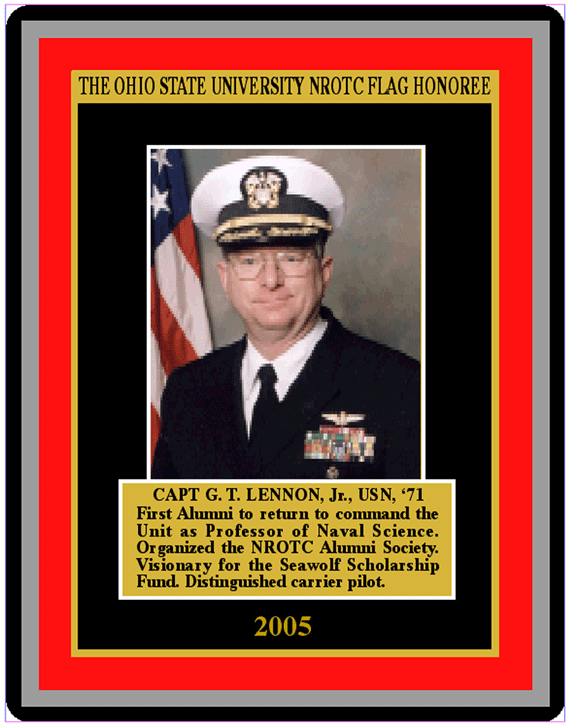 Plaque of Capt. G.T. Lennon Jr., USN ’71