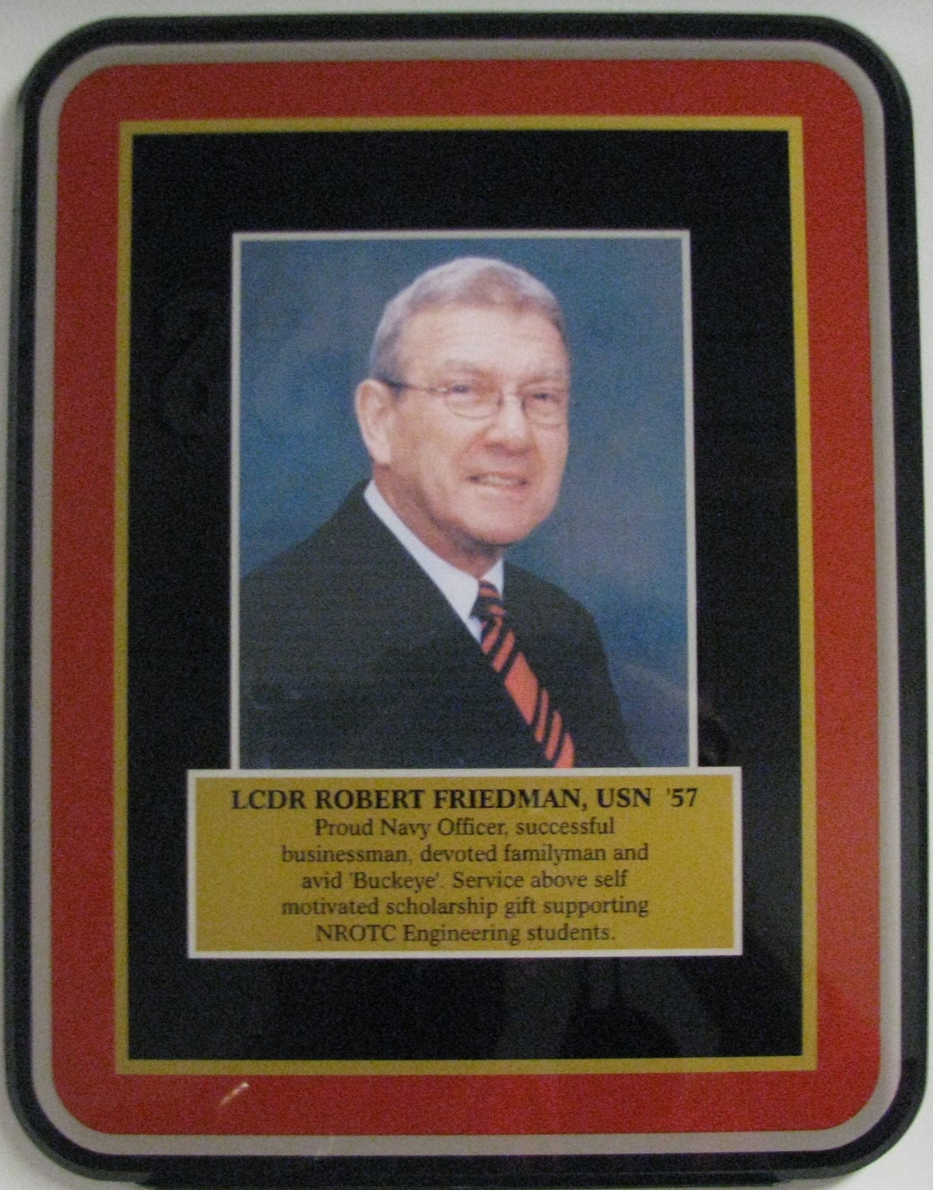 Plaque of LCDR Robert Friedman, USN ’57
