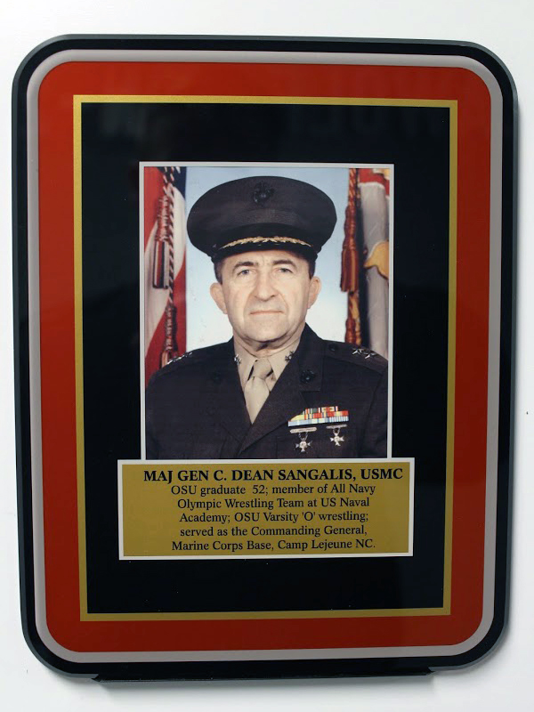 Plaque of Maj. Gen. C. Dean Sangalis, USMC ’52
