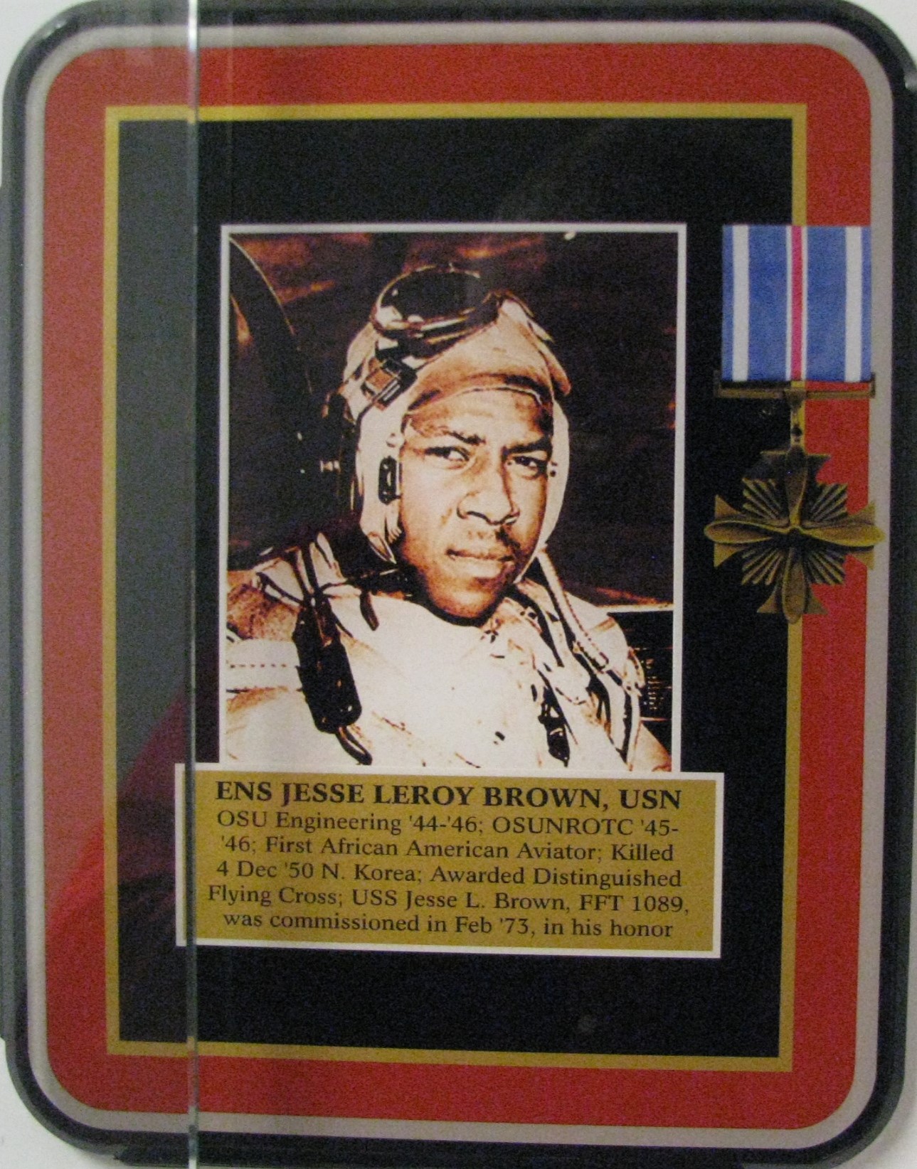 Plaque of ENS Jesse Leroy Brown, USN ’46