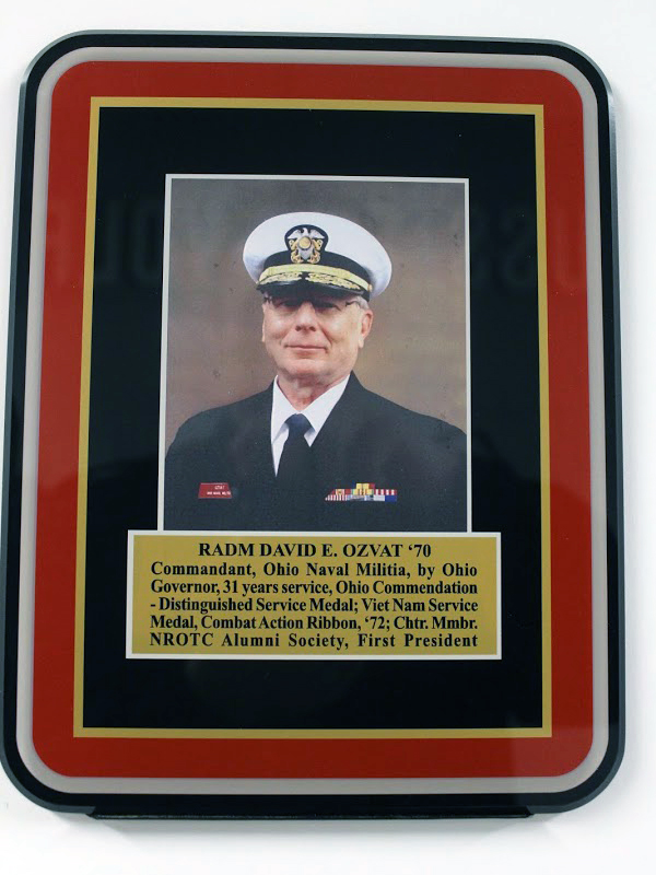 Plaque of Rear Admiral David Ozvat, USNR ’70