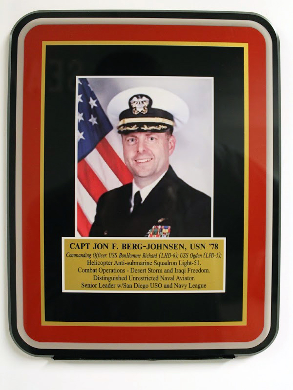 Plaque of Capt. Jon F. Berg-Johnsen, USN ’78