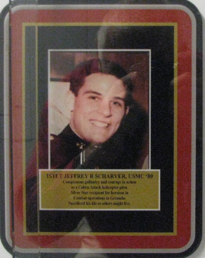 Plaque of 1st Lt Jeffrey R Scharver, USMC ’80