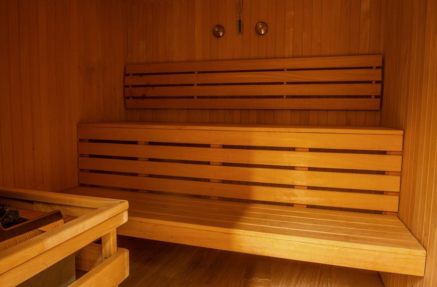 Interior of a Finnish sauna