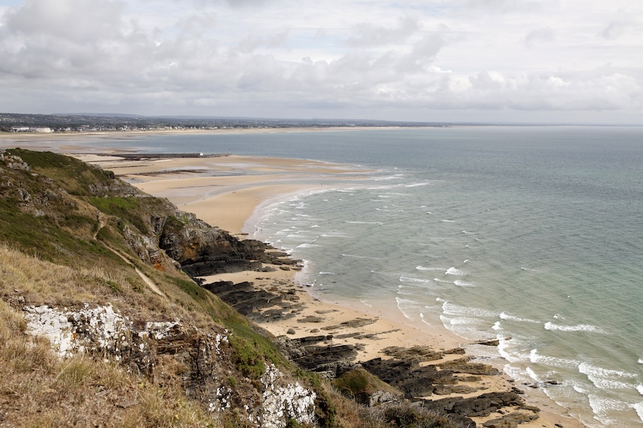 Aerial view of a beach in Cherbourg