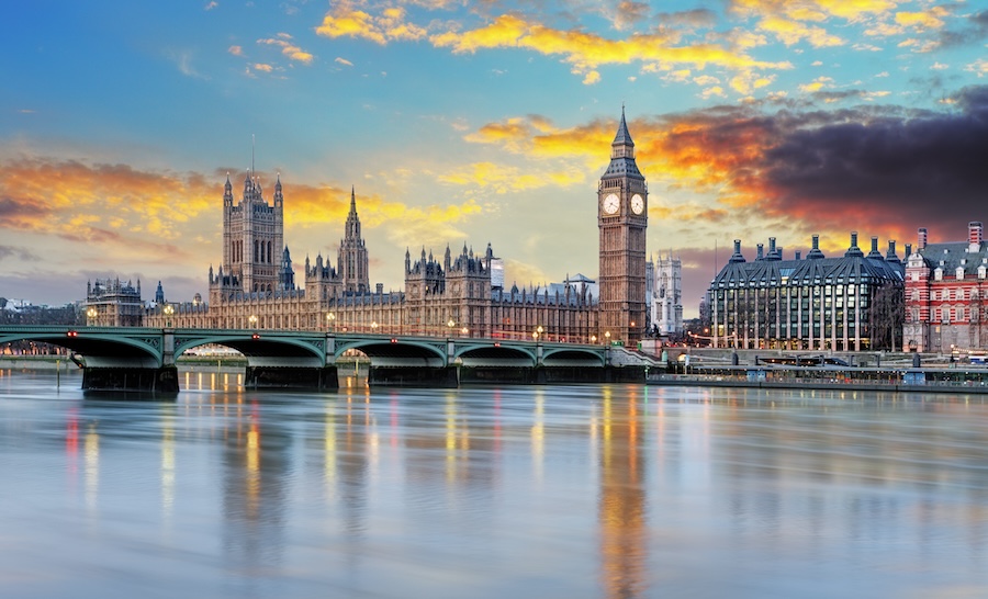 London cityscape from the water
