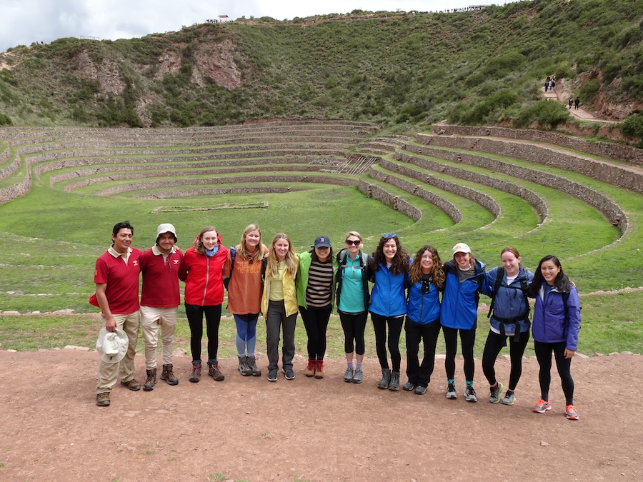 Group photo of travelers at Terraces