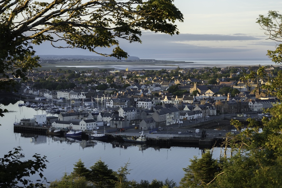 Aerial view of the Stornoway coastline