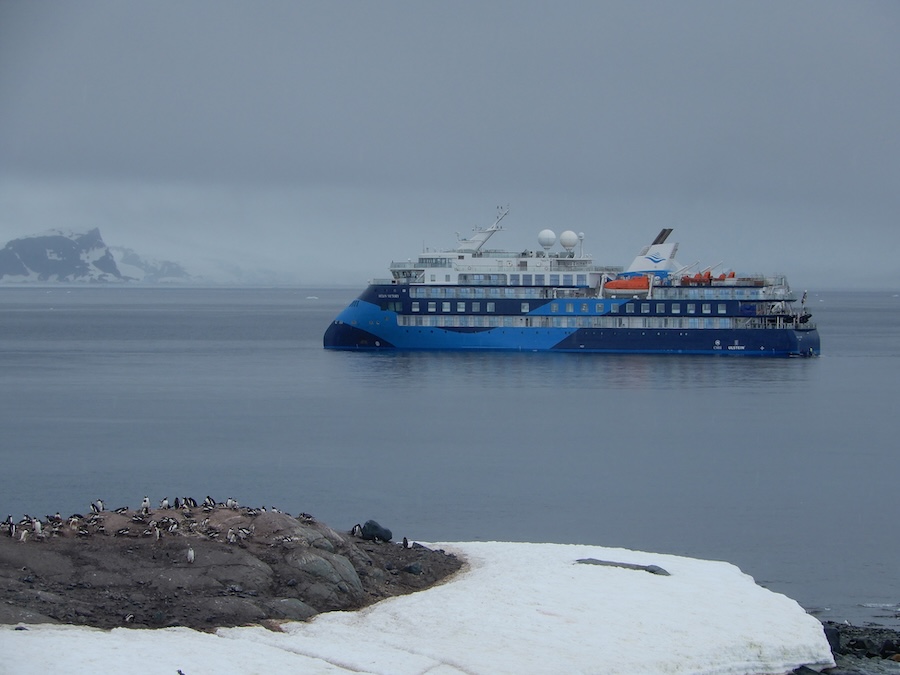 The Ocean Victory ship from shore