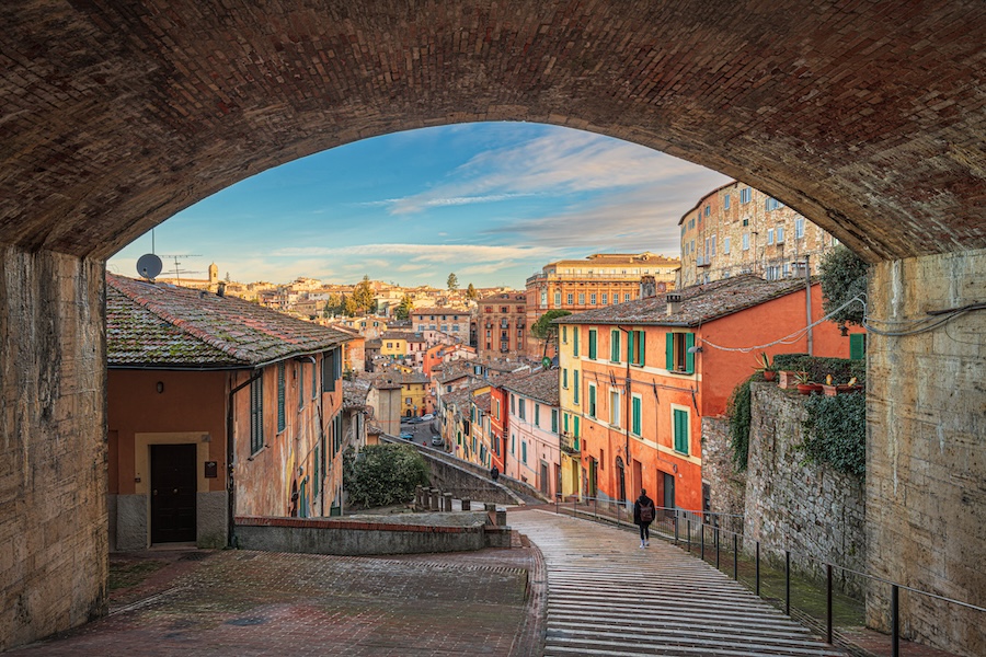 a narrow city street in Perugia