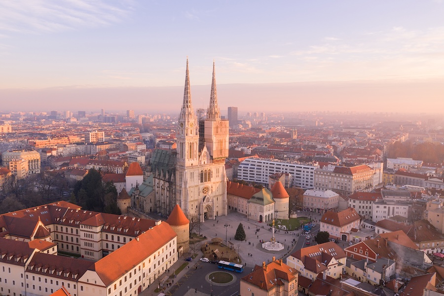 Aerial view of Zagreb
