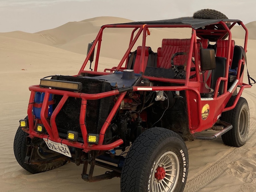 Buggy parked in the dunes
