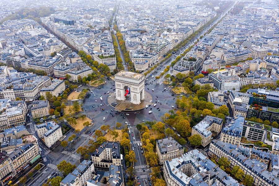 Aerial view of Paris