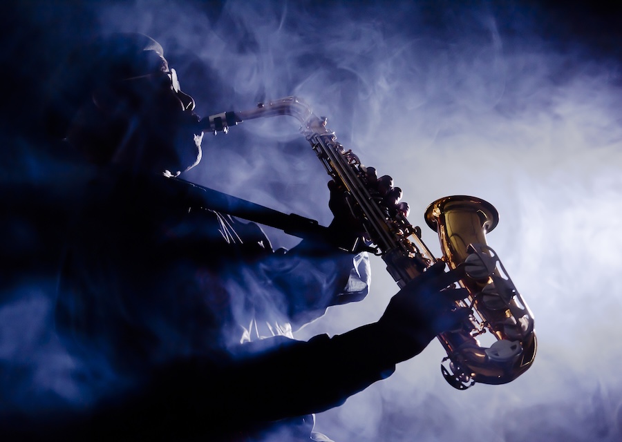 a person playing a saxophone