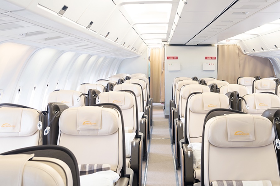 the inside of the privet jet