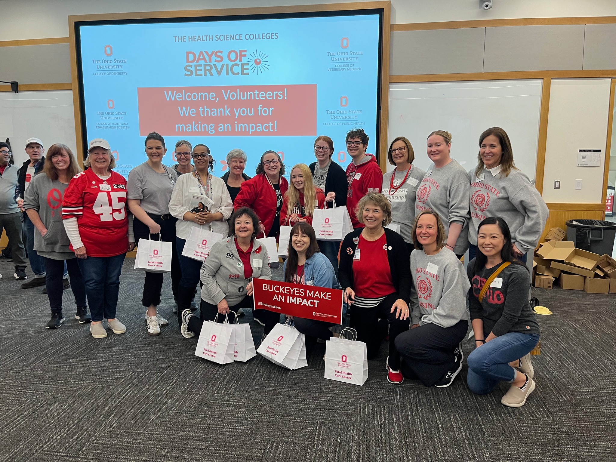dozens of Buckeye volunteers give their time at Ohio State's Total Health Care Center