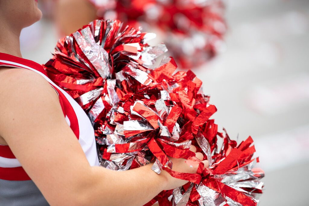 Cheerleaders at a football game