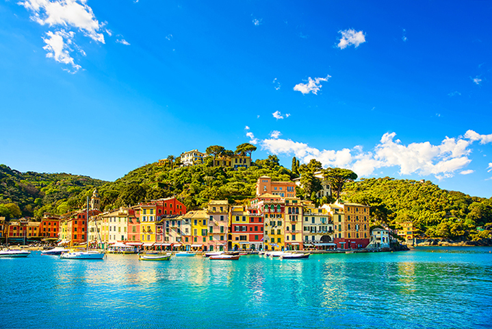 Coast of Portofino on a sunny day