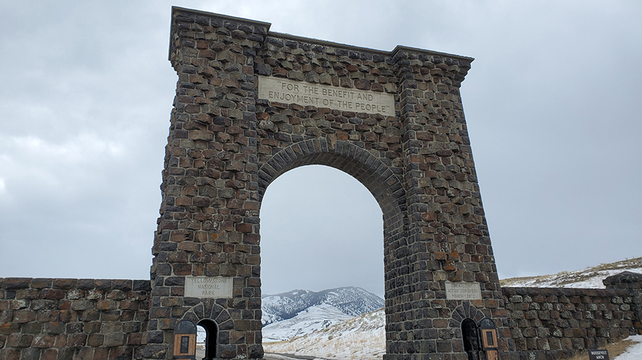Stone park entry way.