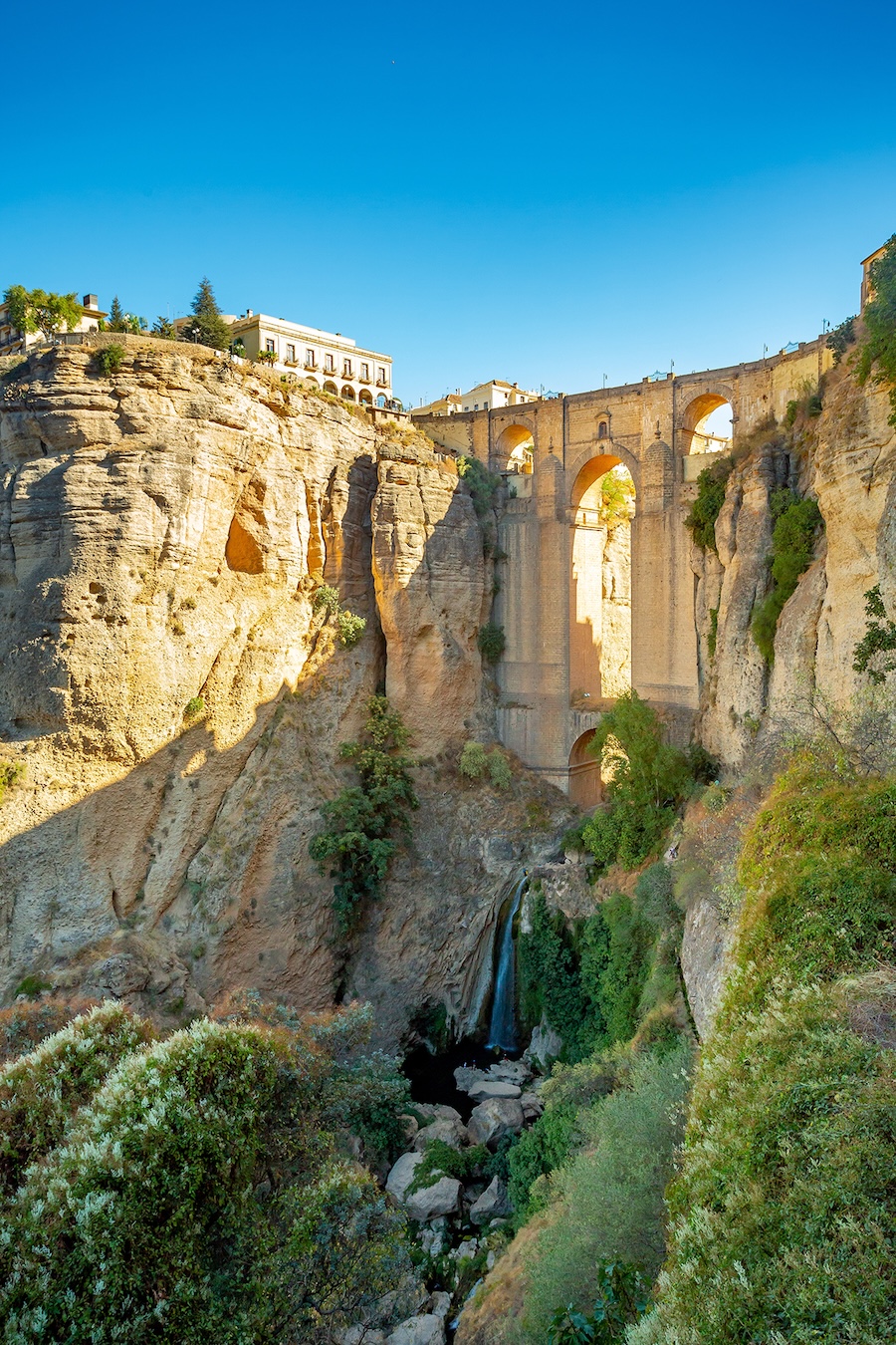 Ronda countryside bridge and cliff
